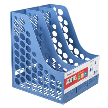 Comix Office Desktop Acessórios Organizador de mesa cinza azul PP Rack de arquivos de revista de plástico